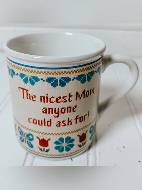 Vintage Coffee Mug | Mom Mug | Mothers Day | Crosstitch Design